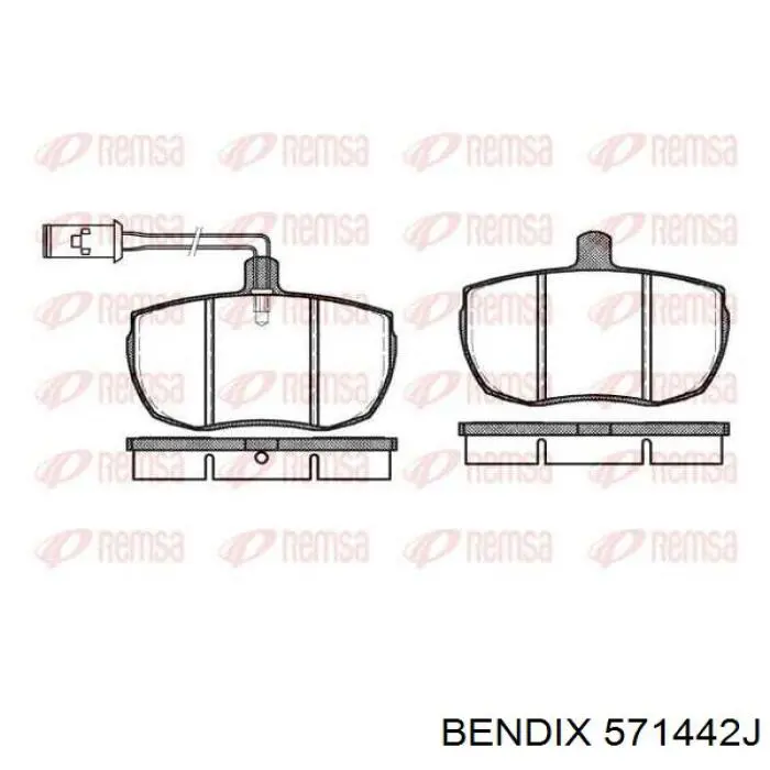 571442J Jurid/Bendix pastillas de freno delanteras