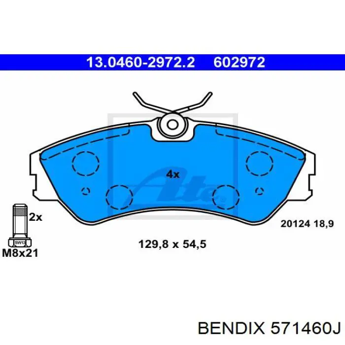 571460J Jurid/Bendix pastillas de freno delanteras