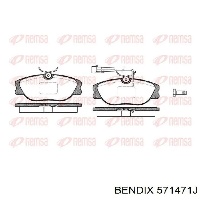 571471J Jurid/Bendix pastillas de freno delanteras