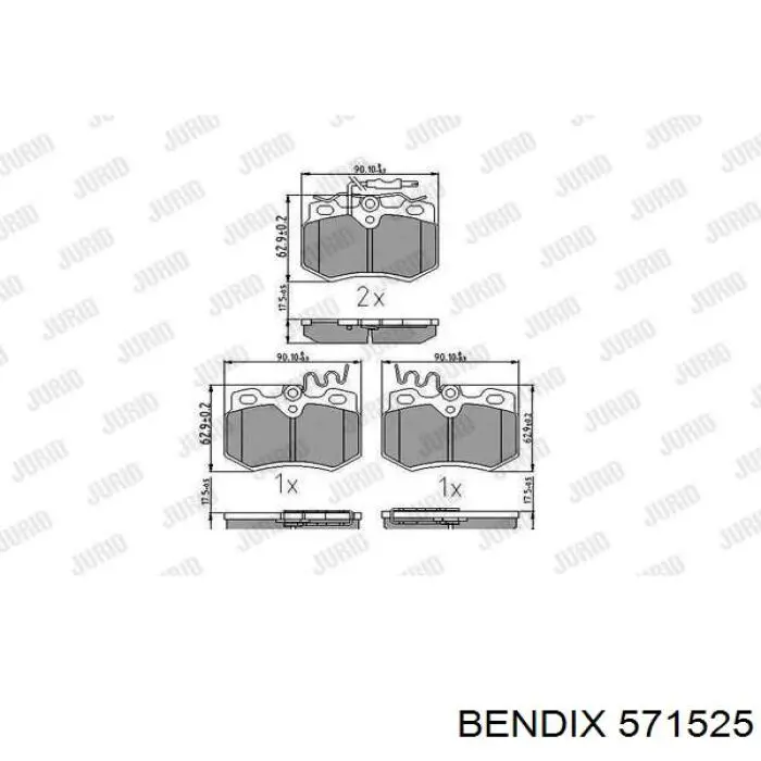 571525 Jurid/Bendix pastillas de freno delanteras