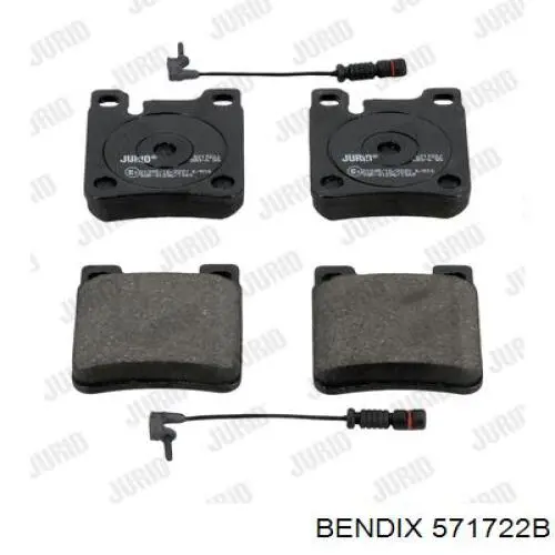 Pastillas de freno traseras 571722B Jurid/Bendix