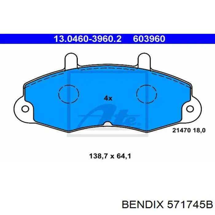 571745B Jurid/Bendix pastillas de freno delanteras