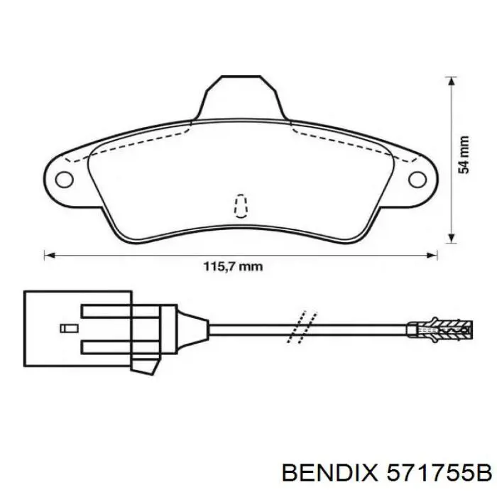 571755B Jurid/Bendix pastillas de freno traseras