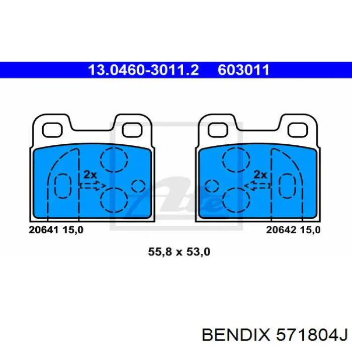 571804J Jurid/Bendix pastillas de freno traseras