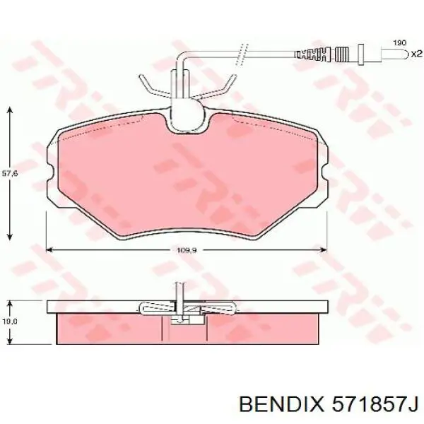 571857J Jurid/Bendix pastillas de freno delanteras