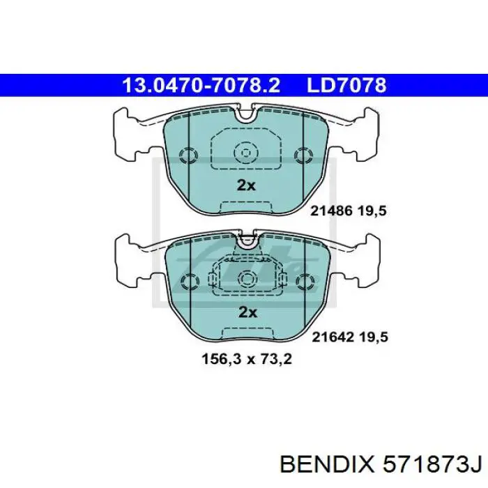 Pastillas de freno delanteras Jurid/Bendix 571873J