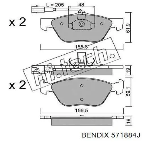 Pastillas de freno delanteras Alfa Romeo 156 932