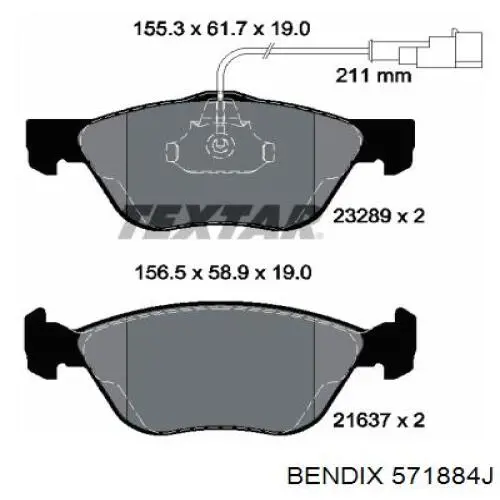Pastillas de freno delanteras Alfa Romeo 156 932