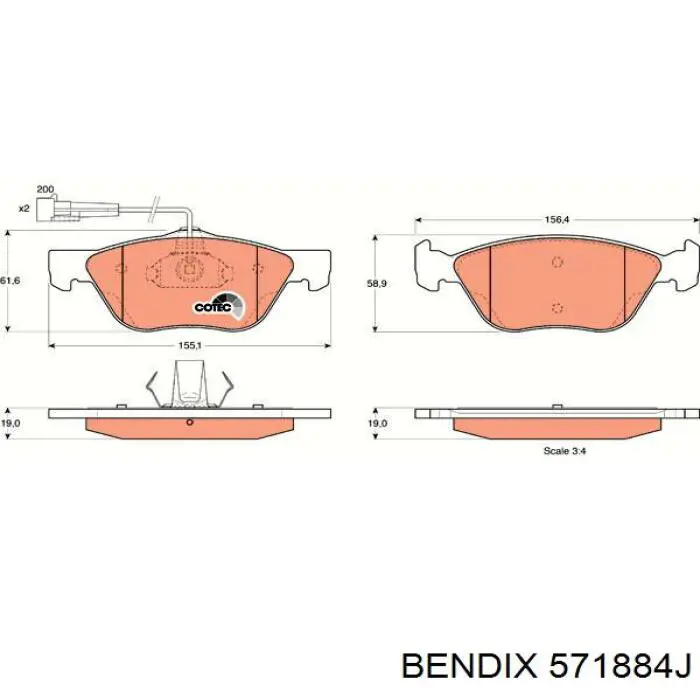 Pastillas de freno delanteras Alfa Romeo 156 932