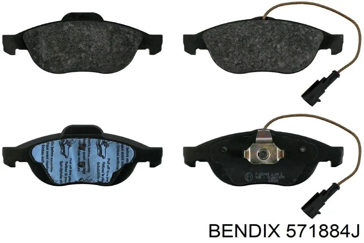 571884J Jurid/Bendix pastillas de freno delanteras