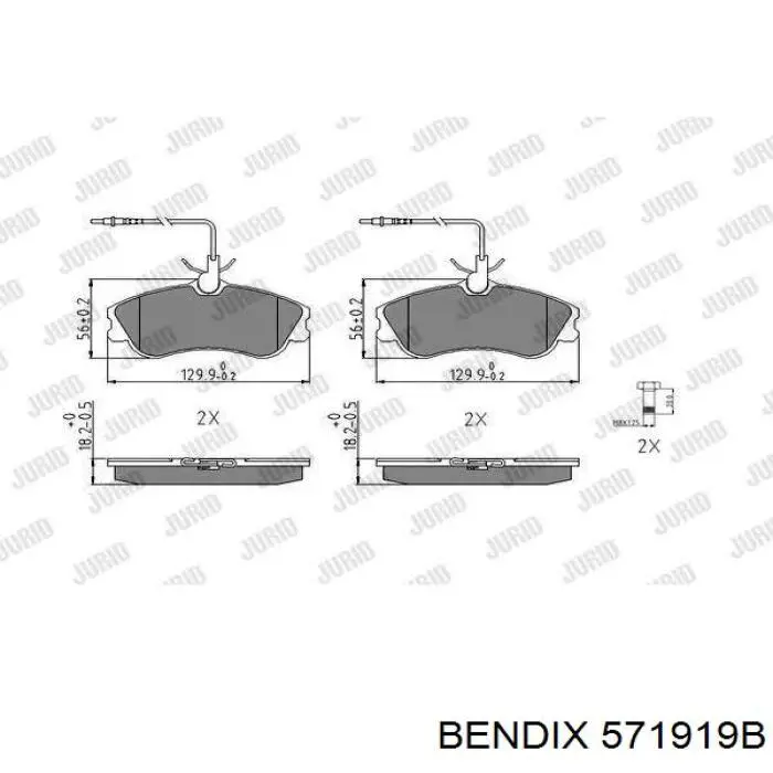 571919B Jurid/Bendix pastillas de freno delanteras