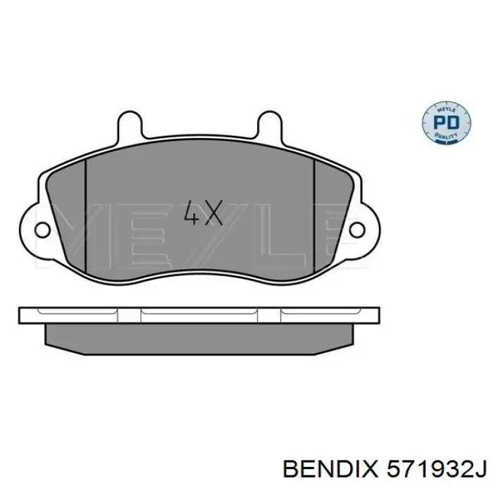 571932J Jurid/Bendix pastillas de freno delanteras