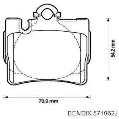 571962J Jurid/Bendix pastillas de freno traseras