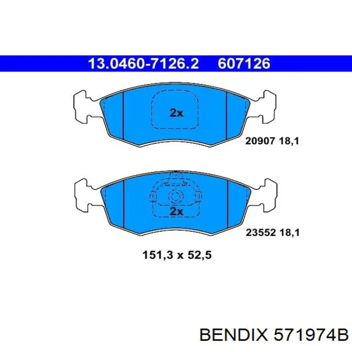 Pastillas de freno delanteras Fiat Punto 2 188