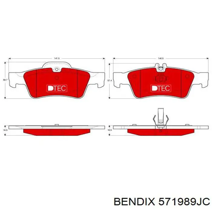 571989JC Jurid/Bendix pastillas de freno traseras