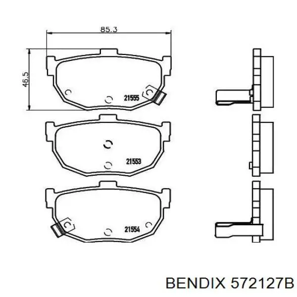 572127B Jurid/Bendix pastillas de freno traseras