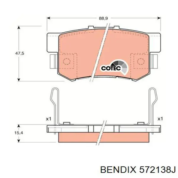 572138J Jurid/Bendix Pastillas freno traseras