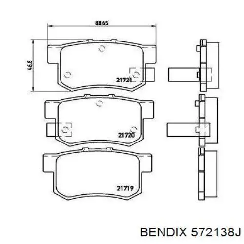 Pastillas traseras de freno Jurid/Bendix 572138J precio, desde 20,63 EUR