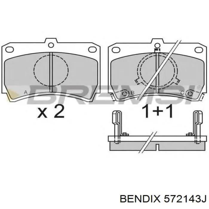 572143J Jurid/Bendix pastillas de freno delanteras