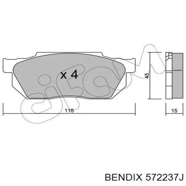 572237J Jurid/Bendix pastillas de freno delanteras