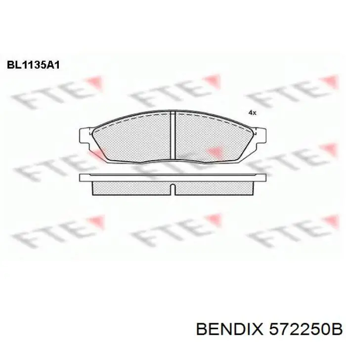Pastillas de freno 572250B Jurid/Bendix