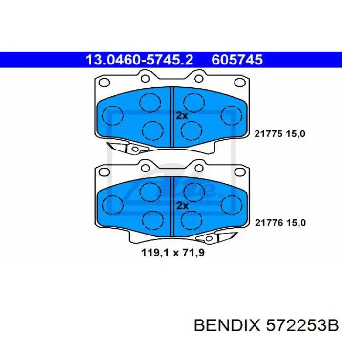 572253B Jurid/Bendix pastillas de freno delanteras