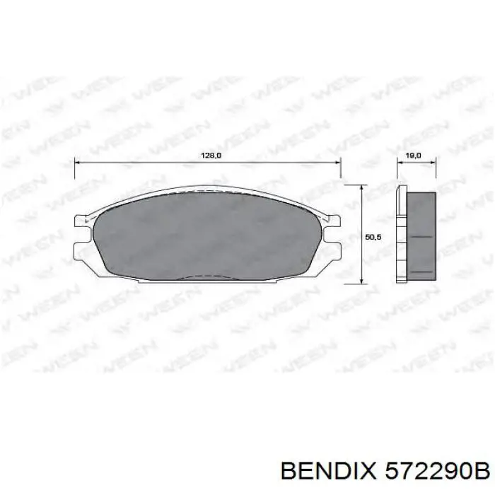 572290B Jurid/Bendix pastillas de freno traseras