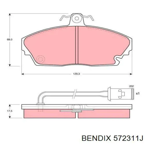 572311J Jurid/Bendix pastillas de freno delanteras