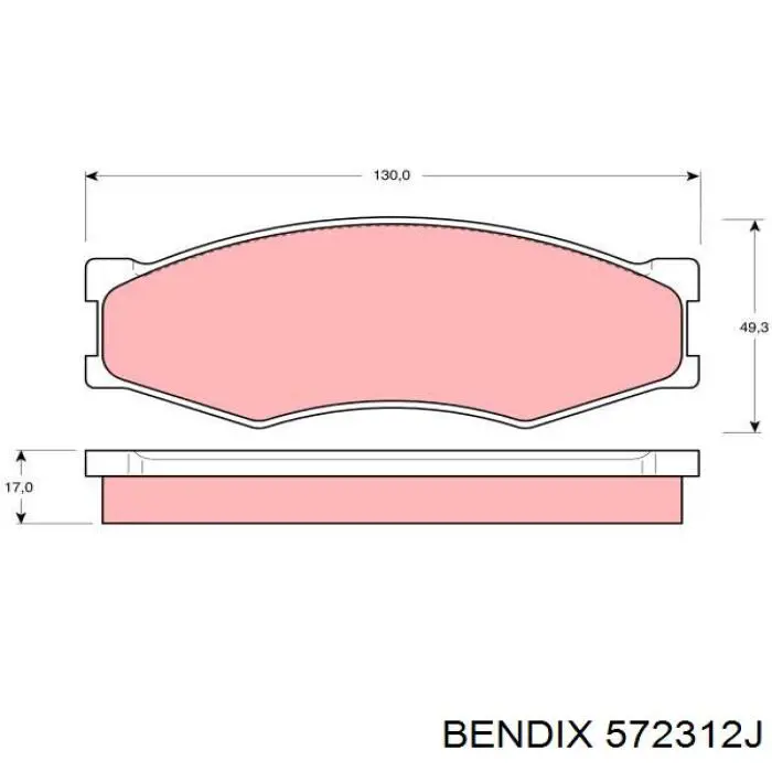 572312J Jurid/Bendix pastillas de freno delanteras