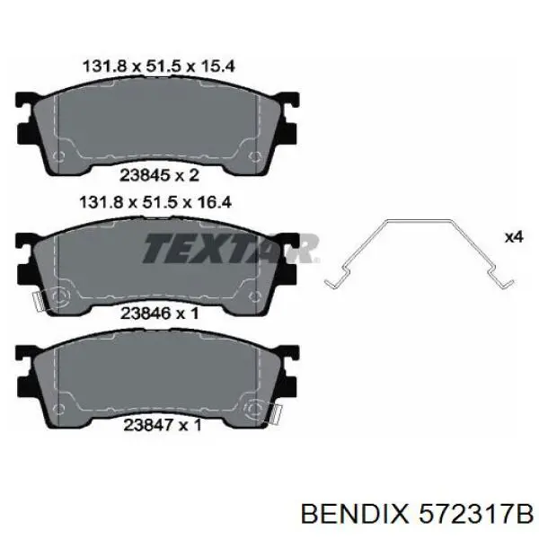 572317B Jurid/Bendix pastillas de freno delanteras