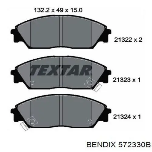 572330B Jurid/Bendix pastillas de freno delanteras