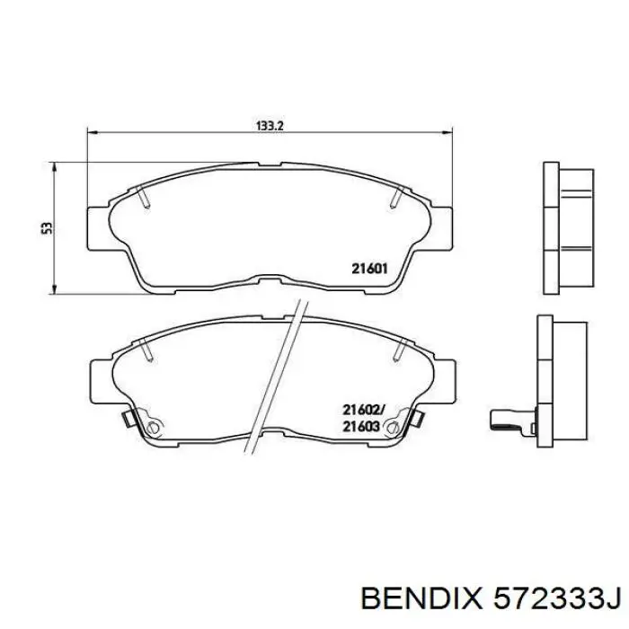 572333J Jurid/Bendix pastillas de freno delanteras