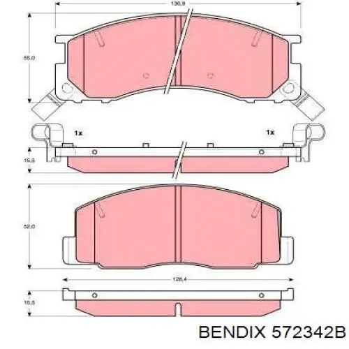 572342B Jurid/Bendix pastillas de freno delanteras