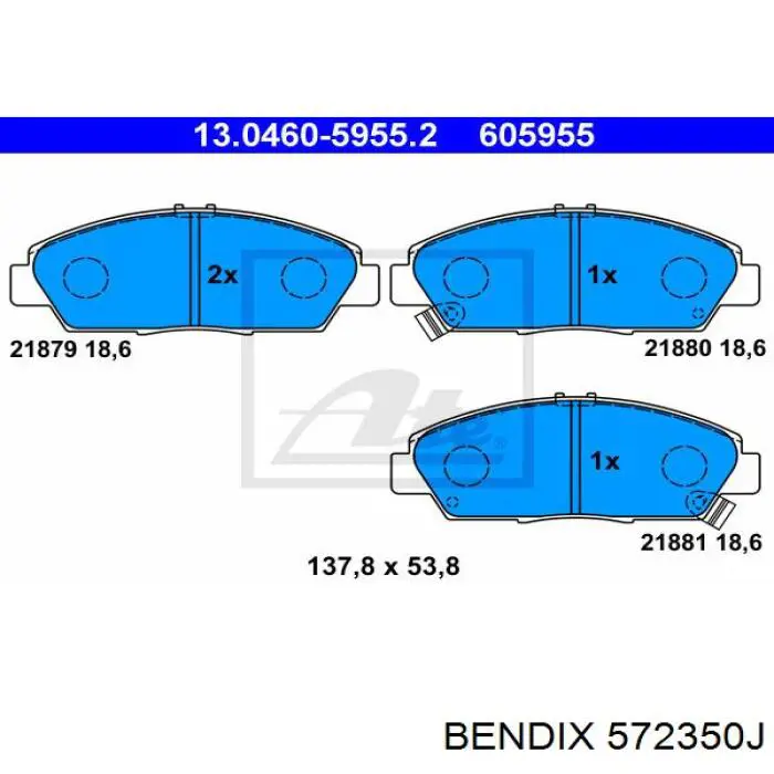 572350J Jurid/Bendix pastillas de freno delanteras