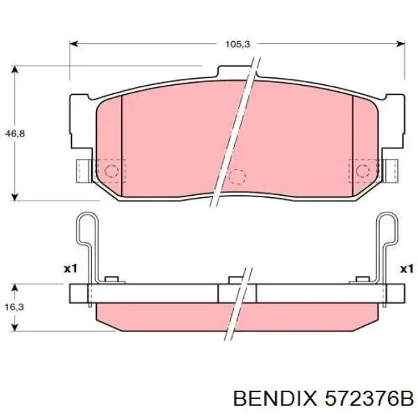 572376B Jurid/Bendix pastillas de freno traseras