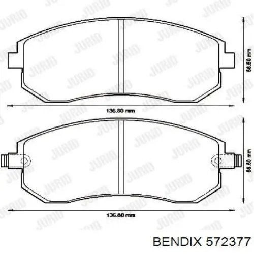 572377 Jurid/Bendix pastillas de freno delanteras