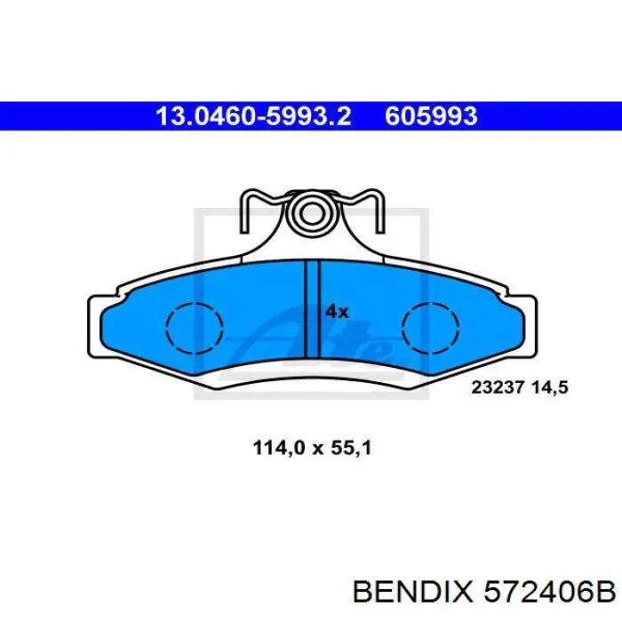 572406B Jurid/Bendix pastillas de freno traseras