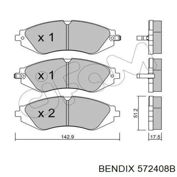 572408B Jurid/Bendix pastillas de freno delanteras