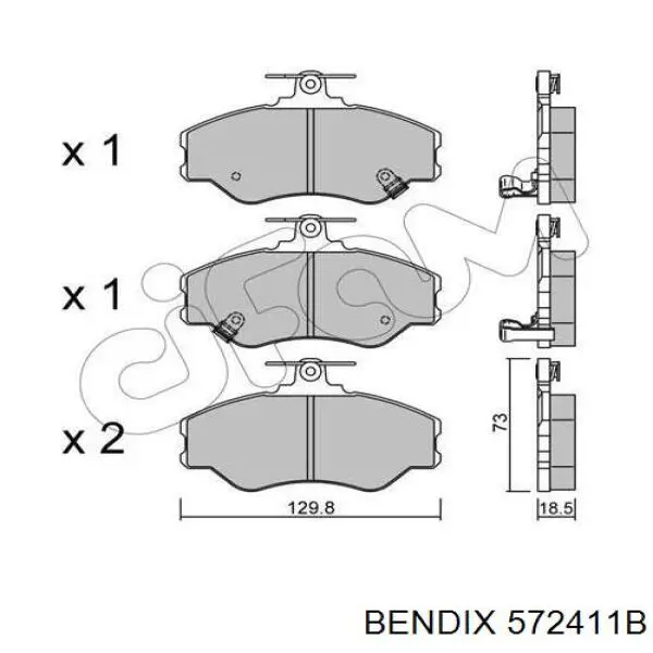 572411B Jurid/Bendix pastillas de freno delanteras