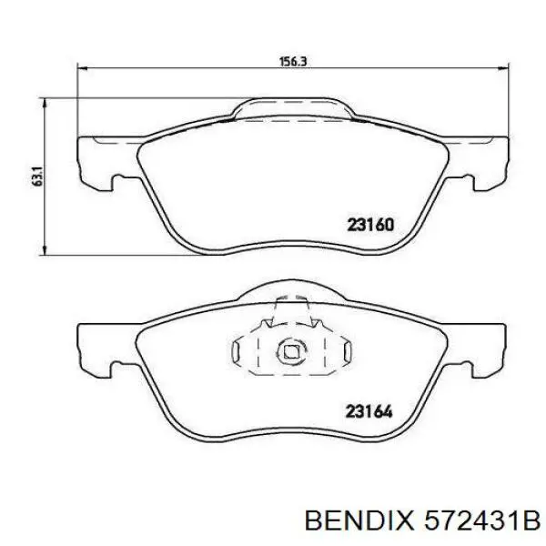 572431B Jurid/Bendix pastillas de freno delanteras