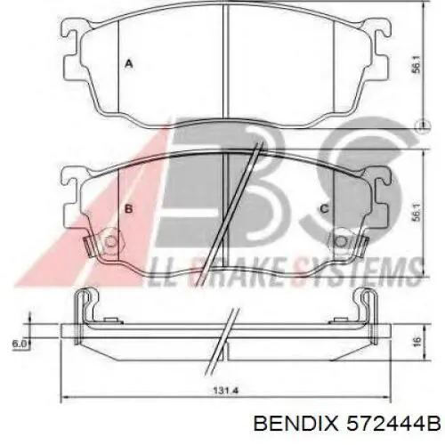 572444B Jurid/Bendix pastillas de freno delanteras