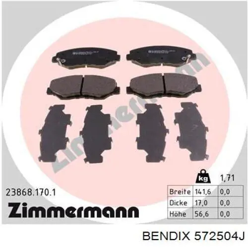 Comprar 572504J Jurid/Bendix Pastillas delanteras de freno