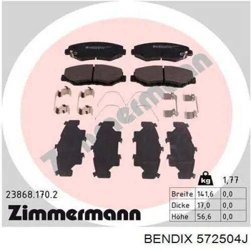 Pastillas de freno 572504J Jurid/Bendix