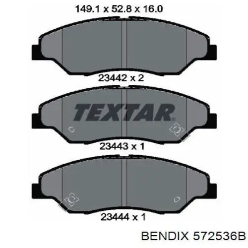 572536B Jurid/Bendix pastillas de freno delanteras