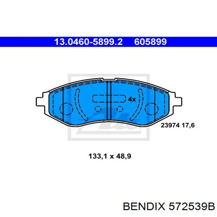 572539B Jurid/Bendix pastillas de freno delanteras