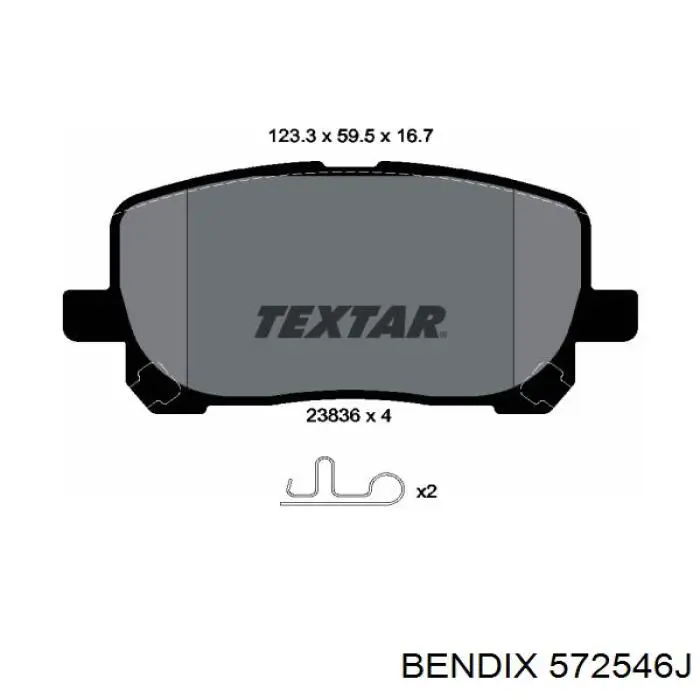 572546J Jurid/Bendix pastillas de freno delanteras