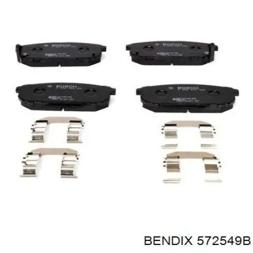 572549B Jurid/Bendix pastillas de freno traseras