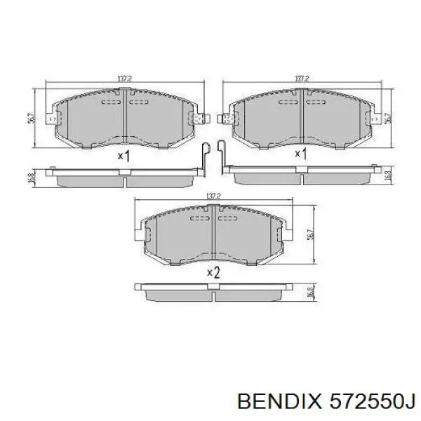 572550J Jurid/Bendix Pastillas delanteras