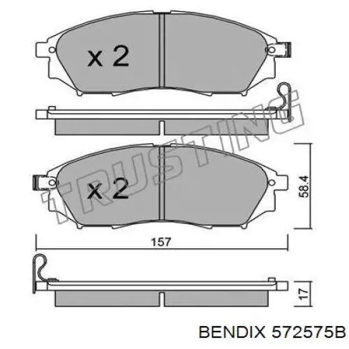 572575B Jurid/Bendix pastillas de freno delanteras