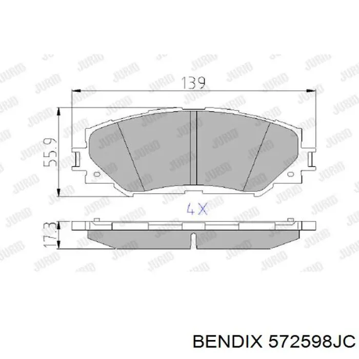 572598JC Jurid/Bendix pastillas de freno delanteras